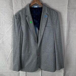 AT&T Blazer Jacket Knit Men's L Gray Embroidered Logo Employee Workwear